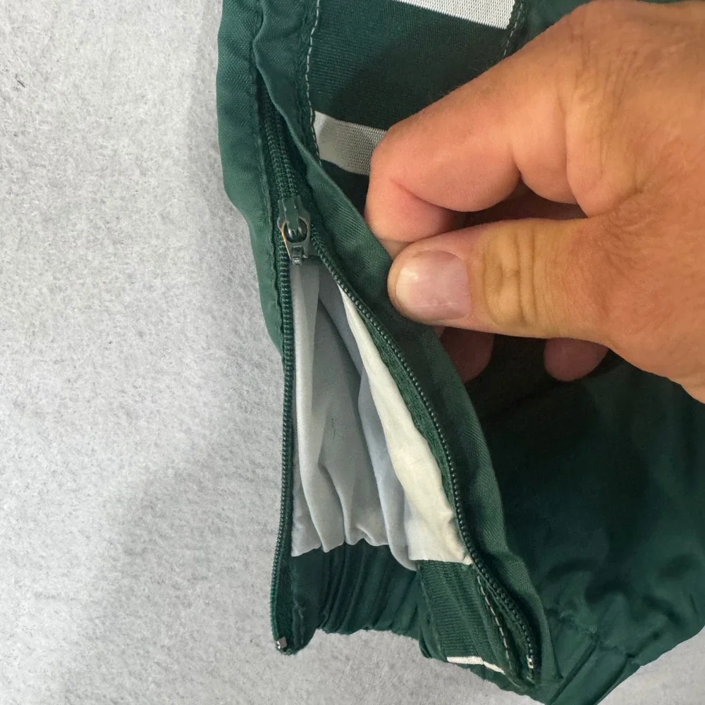 Adidas Track Pants Mens S Green Vintage Elastic Waist Tapered Leg Striped Trim
